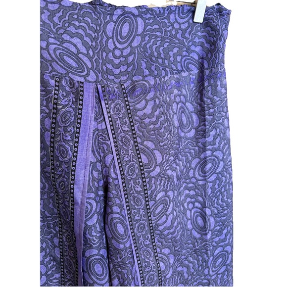 EARTHBOUND TRADING BOHO HIPPIE Satin WIDE LEG PULL ON PALAZZO PANTS Skirt Sz M - Picture 4 of 9
